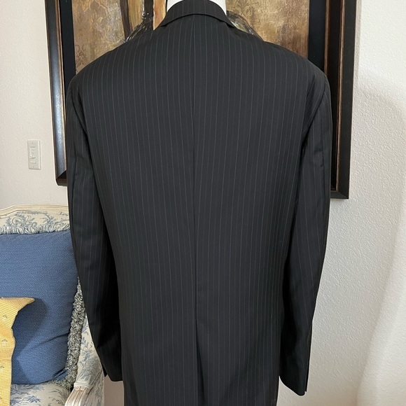 Like New Hart Schaffner Marx Charcoal Gray Pinstripe Blazer Size 44L 100% Wool - Picture 8 of 8